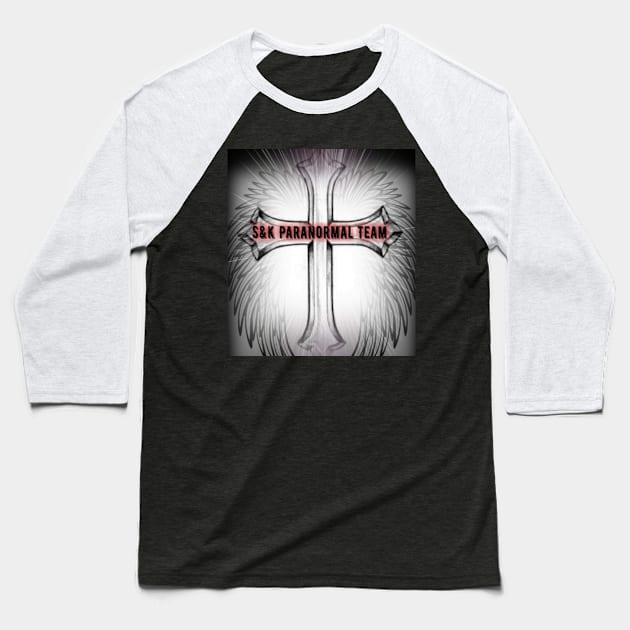 S&K Para Angel Wings and Cross Baseball T-Shirt by S&K Paranormal Store